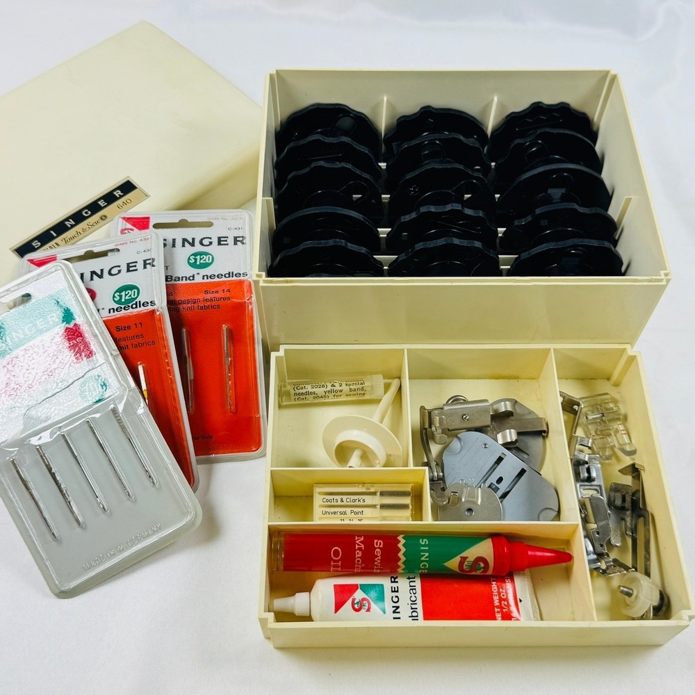 Vintage Singer Golden Touch & Sew 640 Accessory Kit 17 Cams Discs Feet Needles